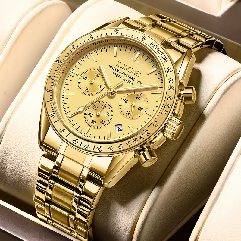 Top Brand Luxury Quartz Men'S Watches Fashion Business Waterproof Stainless Watch for Men Casual Calendar Wristwatch Clocks