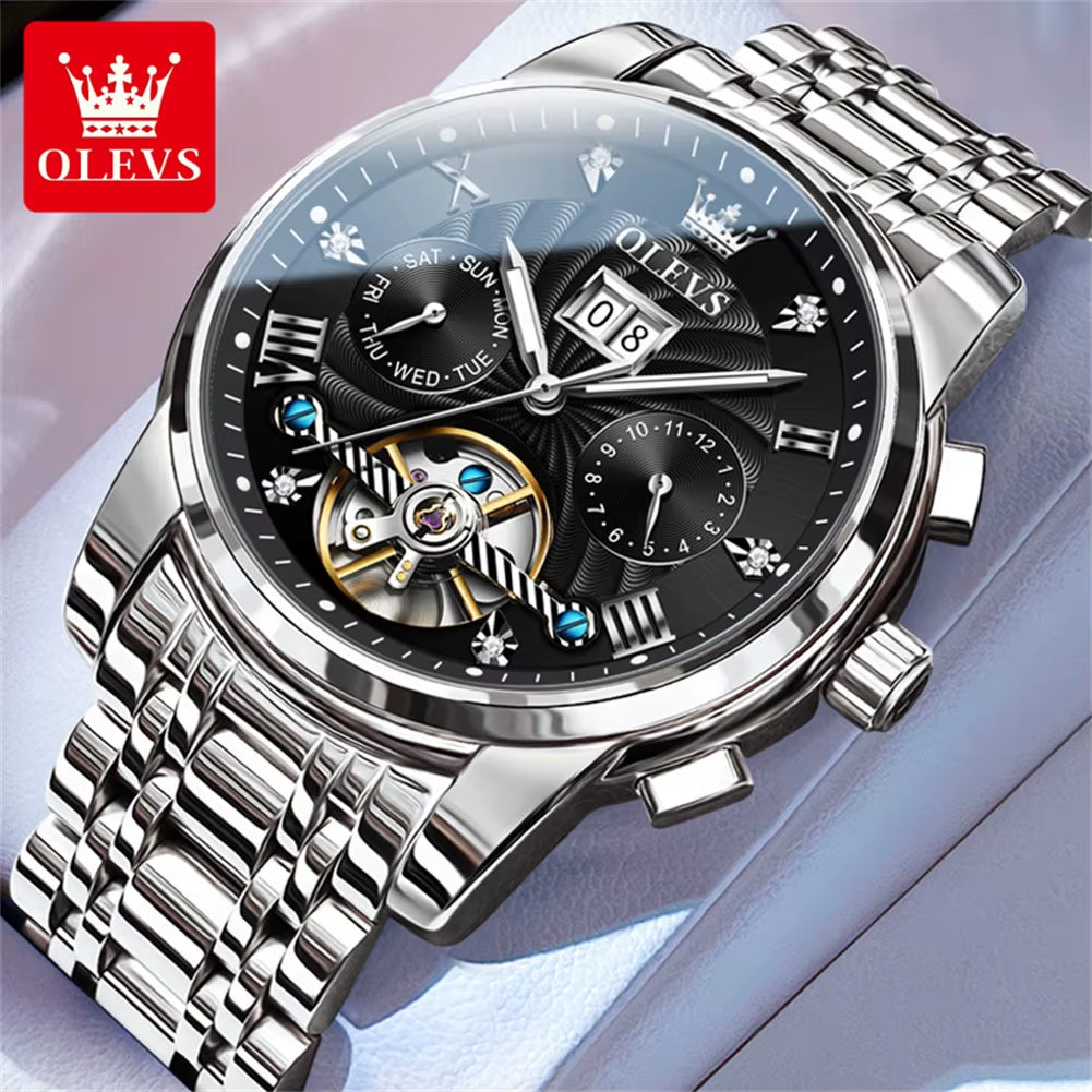 Classic Men'S Watches Tourbillon Multi-Function Full Automatic Men Watch High End Male Wristwatches