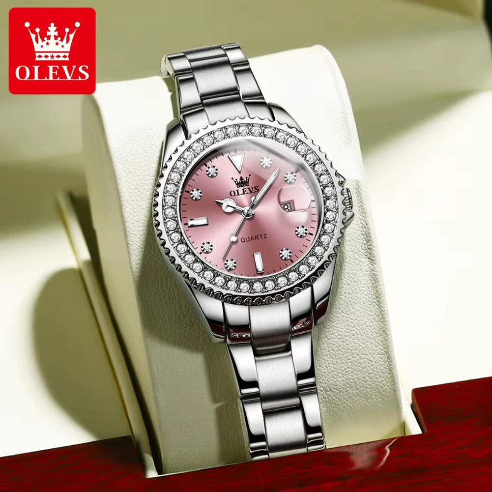 9945 Full Diamond Women'S Watches Date High Quality Elegant Ladies Watch Waterproof Quartz Wristwatch for Women Girl Watch