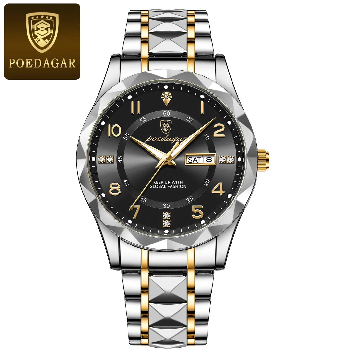 Luxury Men Quartz Watch Waterproof Date Week Luminous Wristwatch Stainless Steel Men'S Watches Male Clock Sports Reloj