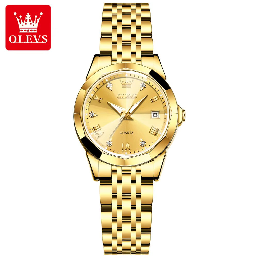 Top Brand Women'S Watches Elegant Rhombus Mirror Original Quartz Ladies Wristwatch Stainless Waterproof Diamond Wristwatch