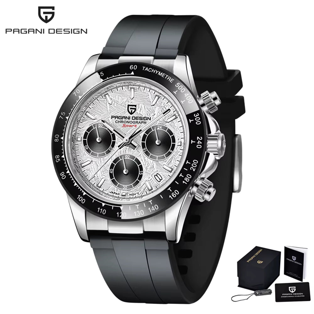 PAGANI DESIGN 2024 New Men Sports Quartz Watches Sapphire Stainless Steel Top Brand Luxury Watch Chronograph VK63 Reloj Hombre