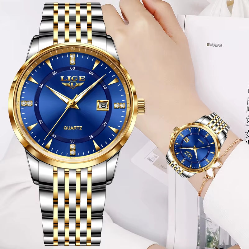 New Gold Watch Women Watches Ladies Creative Steel Women'S Bracelet Watches Fashion Waterproof Chronograph Relogio Feminino
