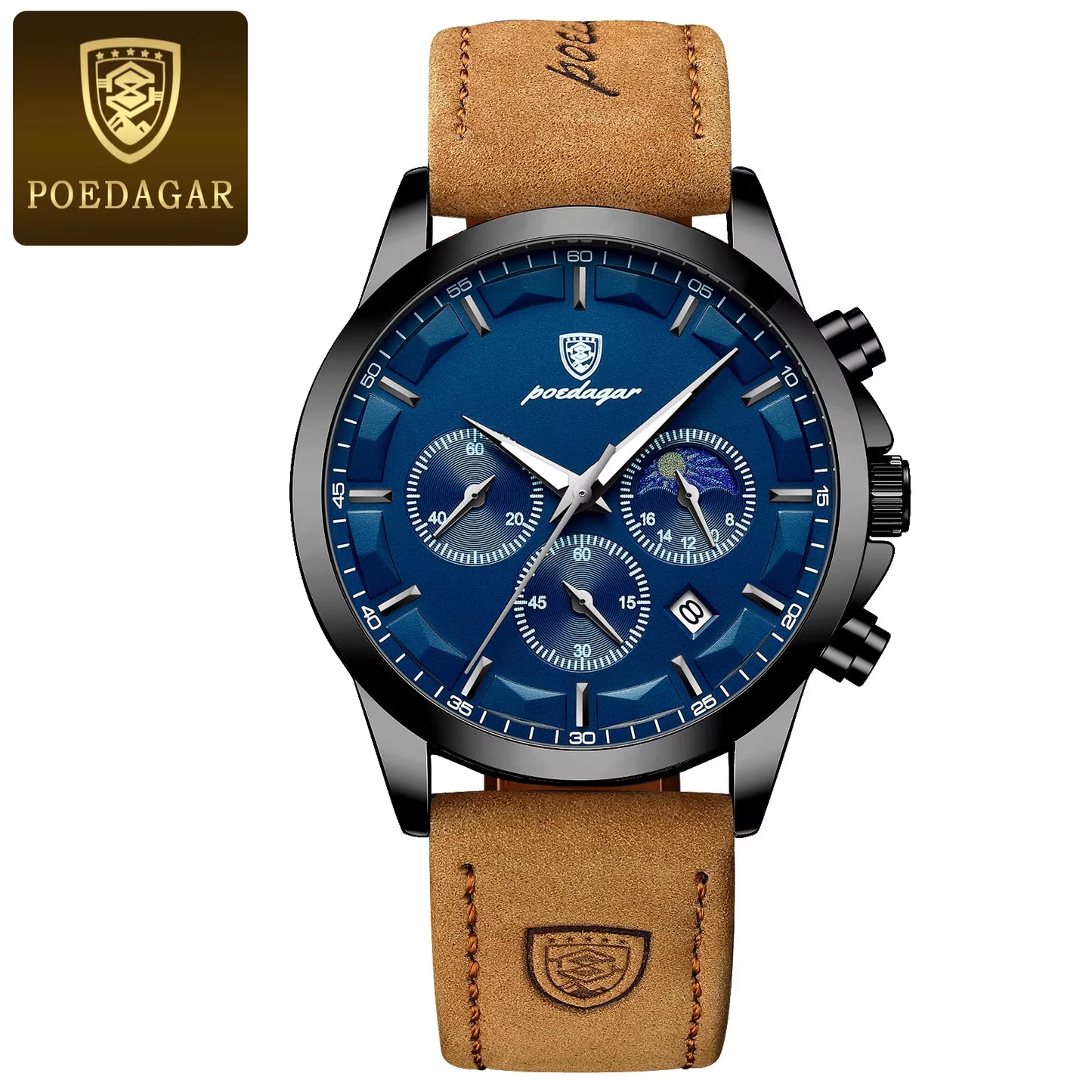Luxury Man Wristwatch Sports Leather Men Quartz Watch Waterproof Luminous Calendar Chronograph Men'S Watches Male Clock
