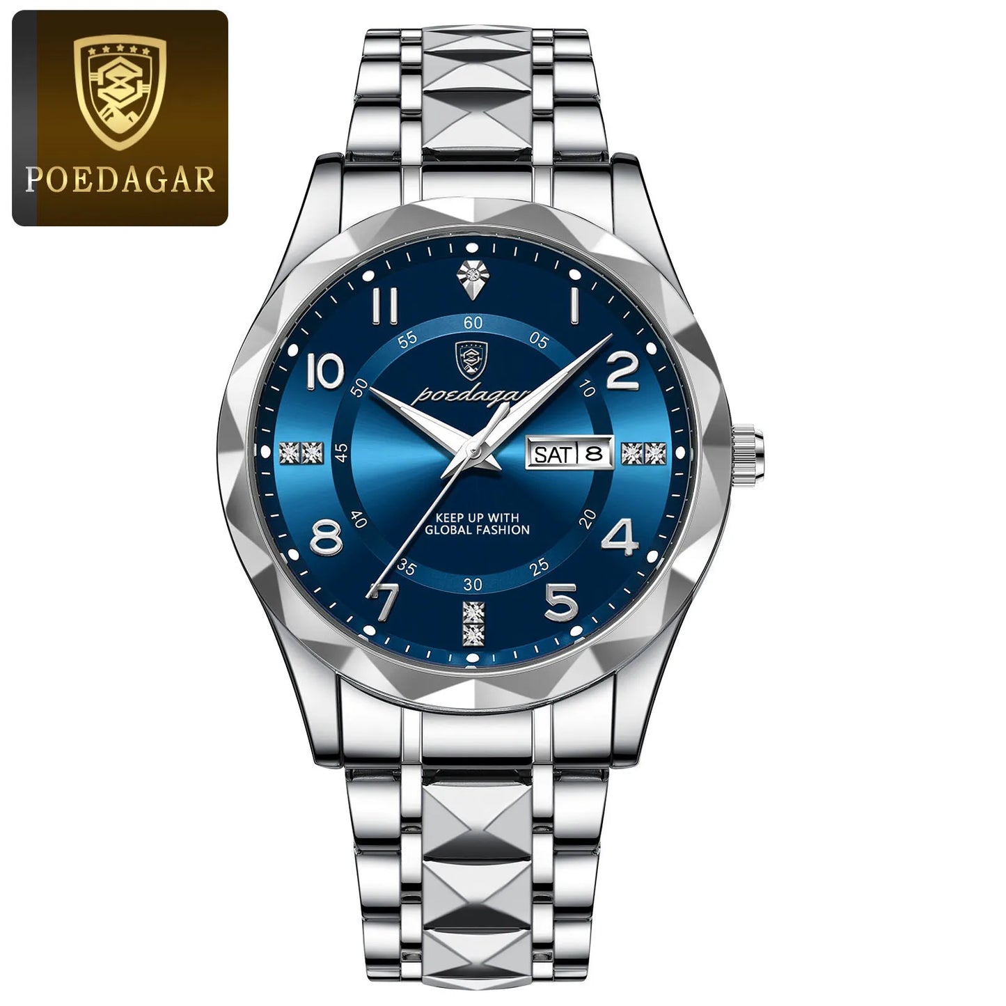 Luxury Men Quartz Watch Waterproof Date Week Luminous Wristwatch Stainless Steel Men'S Watches Male Clock Sports Reloj