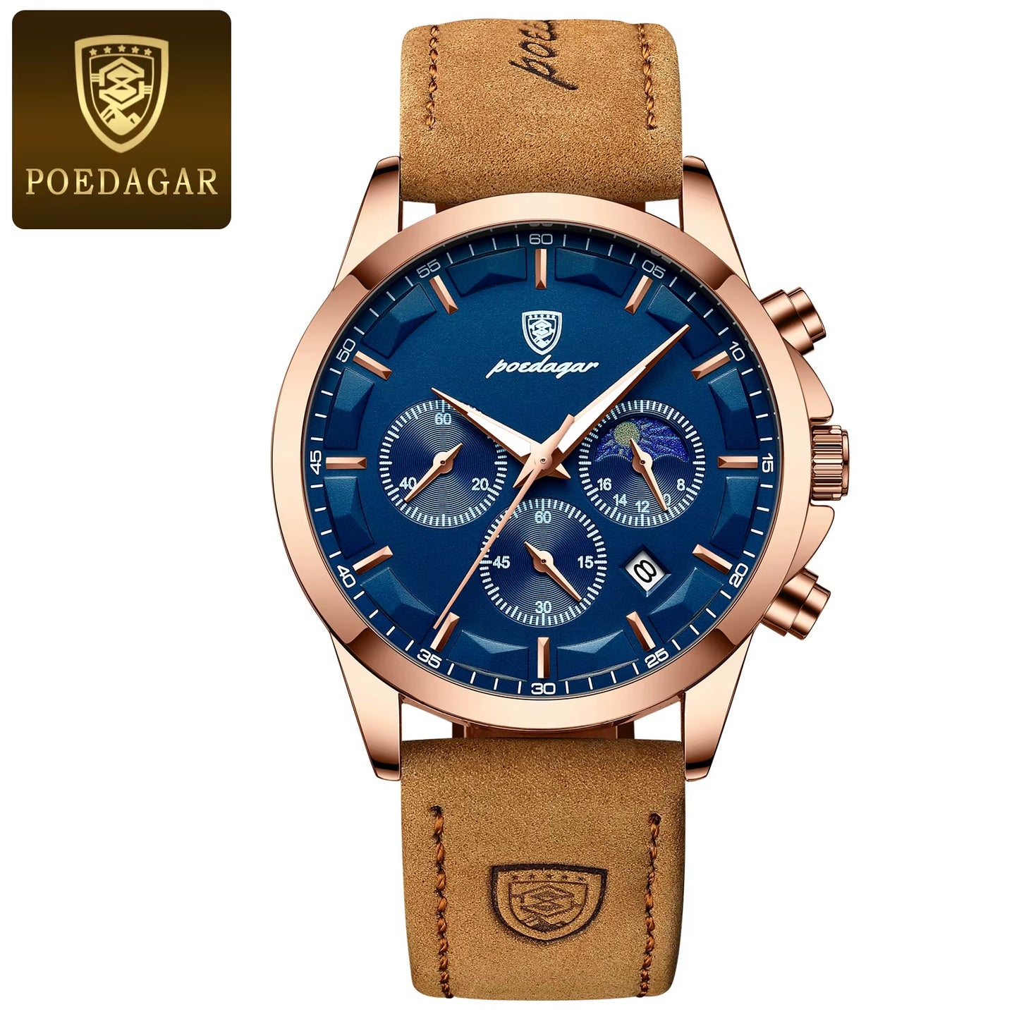 Luxury Man Wristwatch Sports Leather Men Quartz Watch Waterproof Luminous Calendar Chronograph Men'S Watches Male Clock