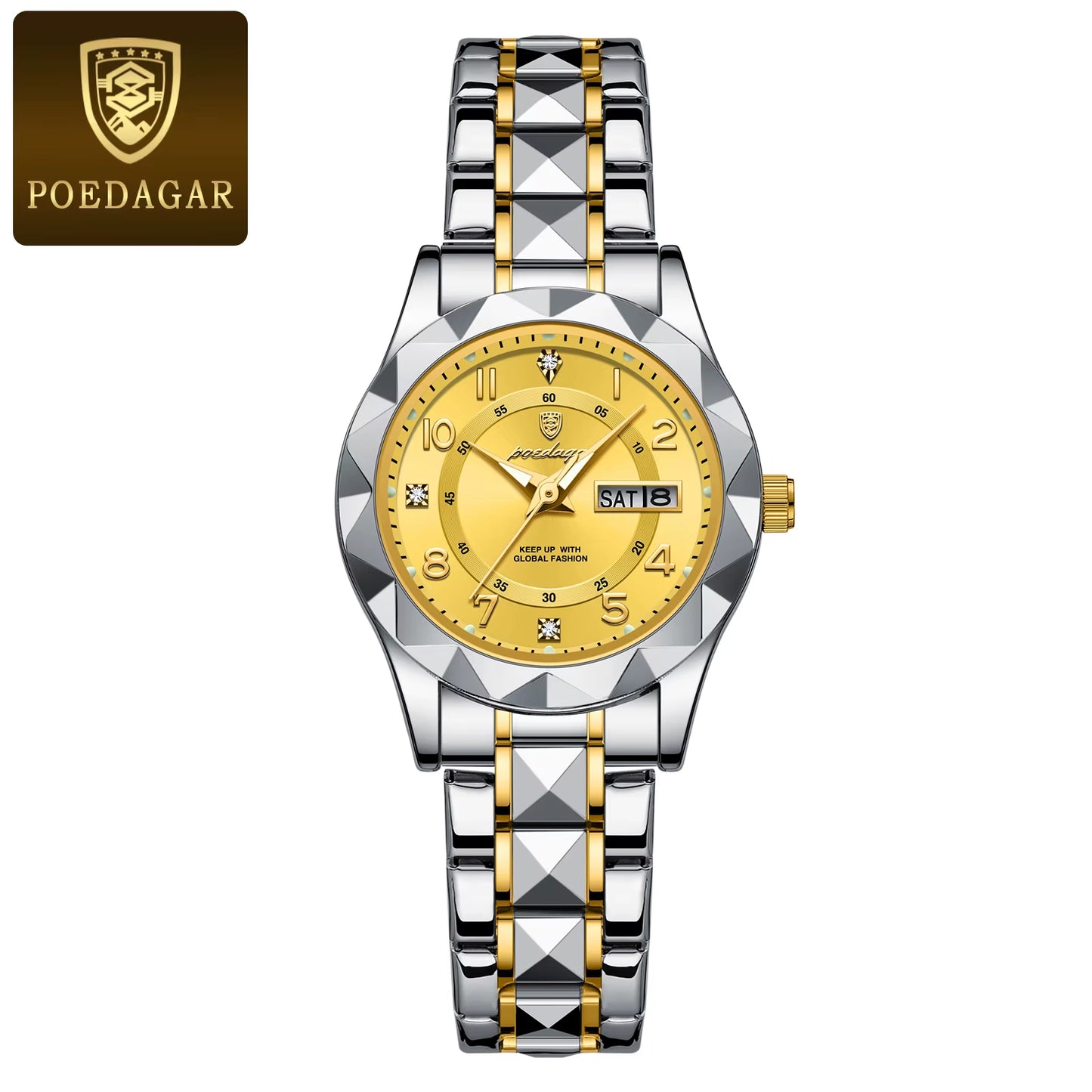 Luxury Women'S Watches Waterproof Luminous Date Week Ladies Watch for Female Quartz Stainless Steel Dress Women Watch