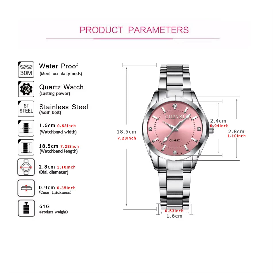 Lady Rhinestone Fashion Watch Women Quartz Watch Women'S Wrist Watches Female Dress Clock Xfcs Relogio Feminino