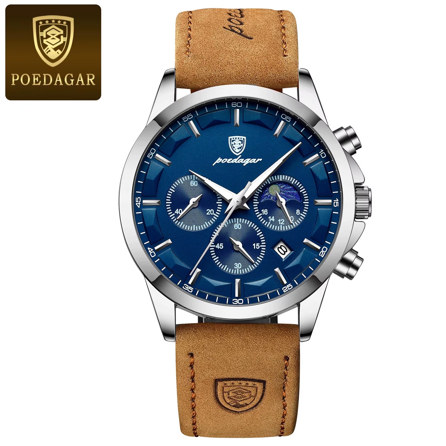 Luxury Man Wristwatch Sports Leather Men Quartz Watch Waterproof Luminous Calendar Chronograph Men'S Watches Male Clock
