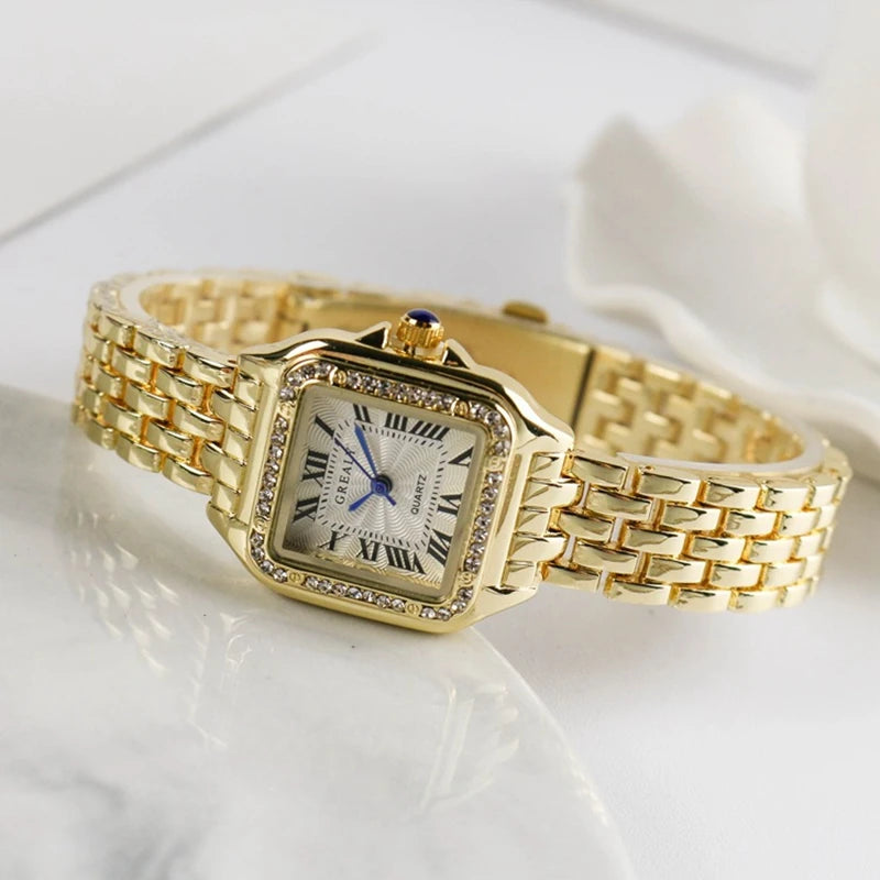 Women'S Fashion Square Watches 2021 Brand Ladies Quartz Wristwatch Classic Silver Simple Femme Steel Band Clock Zegarek Damski