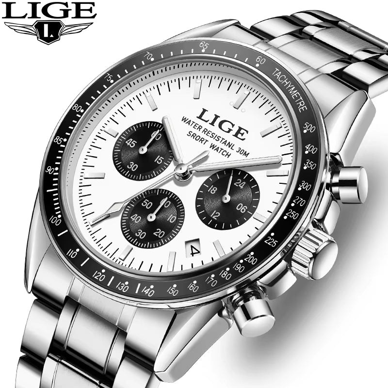 Top Brand Luxury Quartz Men'S Watches Fashion Business Waterproof Stainless Watch for Men Casual Calendar Wristwatch Clocks