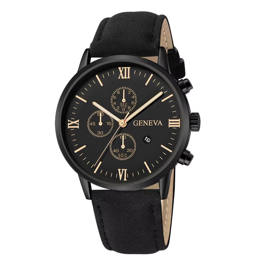 2023 Relogio Masculino Watches Men Fashion Sport Stainless Steel Case Leather Strap Watch Quartz Business Wristwatch Reloj Hombr