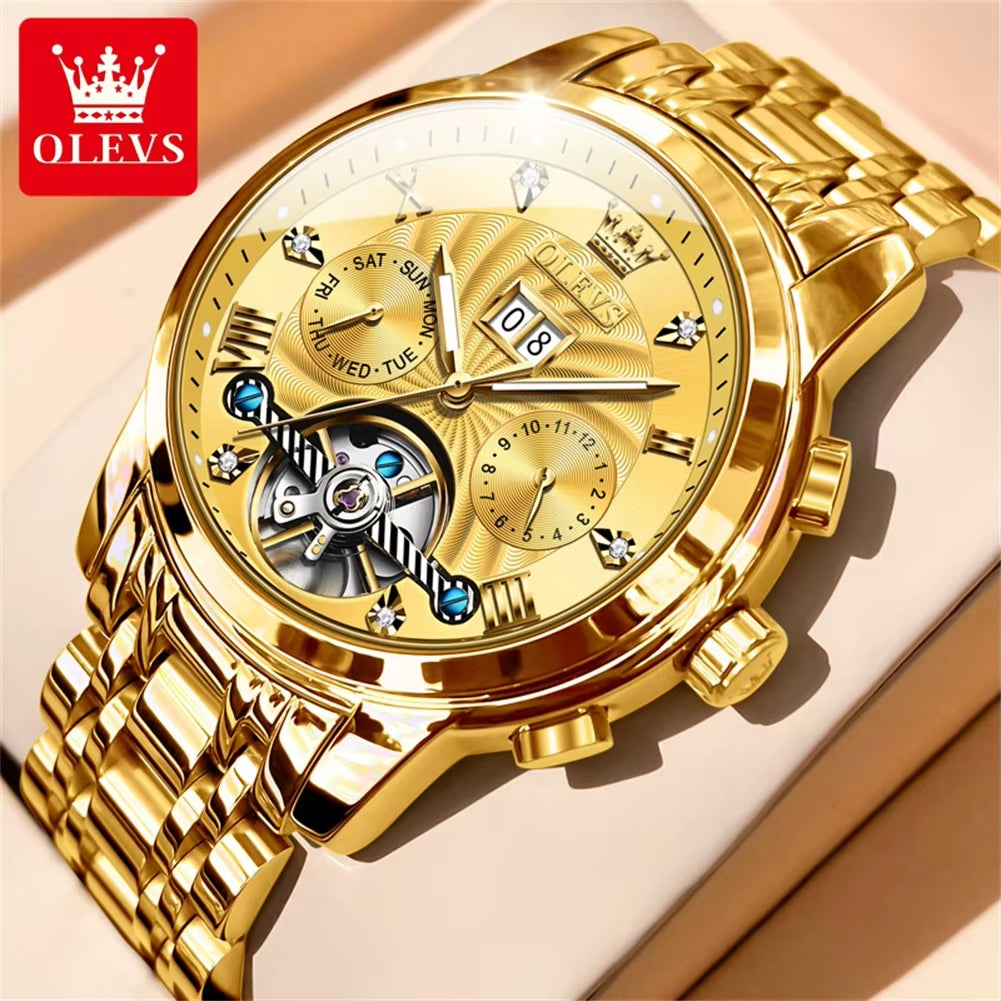 Classic Men'S Watches Tourbillon Multi-Function Full Automatic Men Watch High End Male Wristwatches