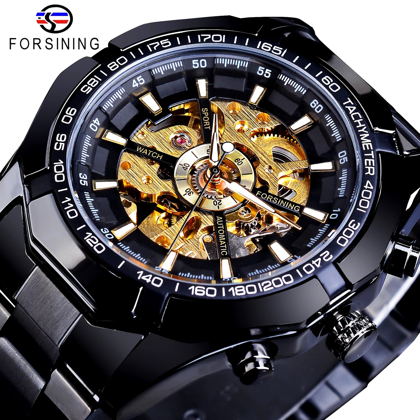 2021 Stainless Steel Waterproof Mens Skeleton Watches Top Brand Luxury Transparent Mechanical Sport Male Wrist Watches
