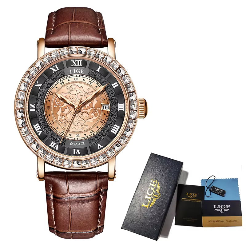 Top Luxury Fashion Vintage Watch for Women Waterproof Leather Strap Bracelet Ladies Watches Quartz Woman Clocks Reloj Mujer