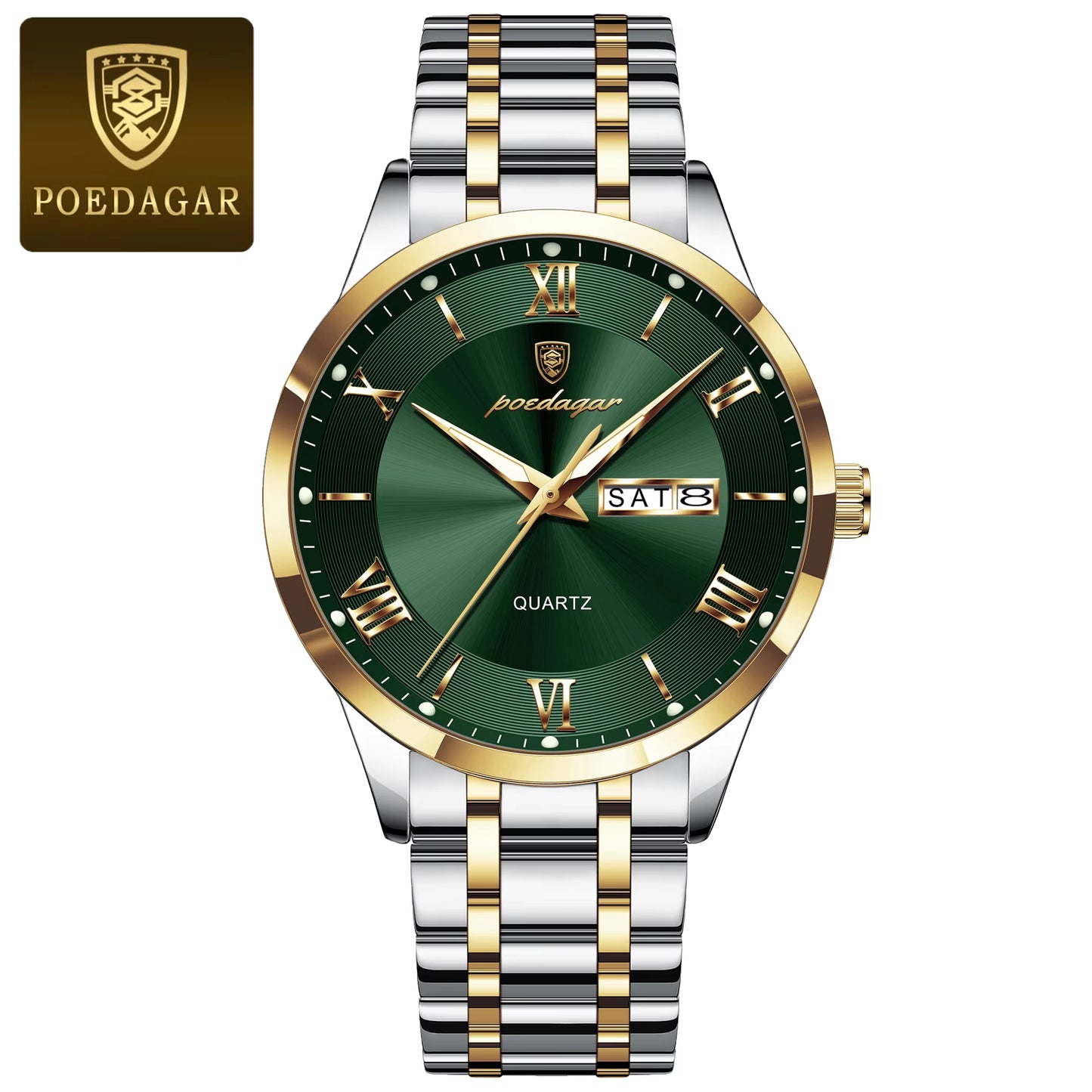 Luxury Fashion Men Clock Waterproof Luminous Week Date Sports Man Wristwatch Stainless Steel Men'S Quartz Watches Reloj