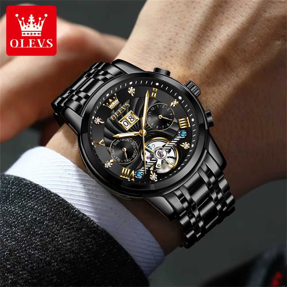 Classic Men'S Watches Tourbillon Multi-Function Full Automatic Men Watch High End Male Wristwatches