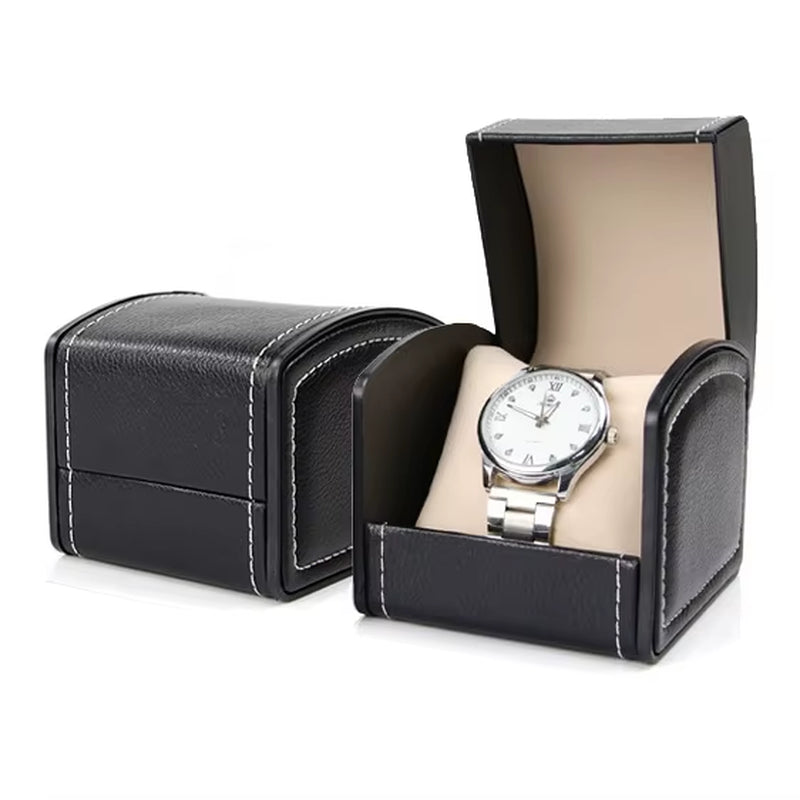 Large 6/10/12 Grids PU Leather Watch Box Storage Professional Holder Organizer for Watches Jewelry Boxes Case Display Black