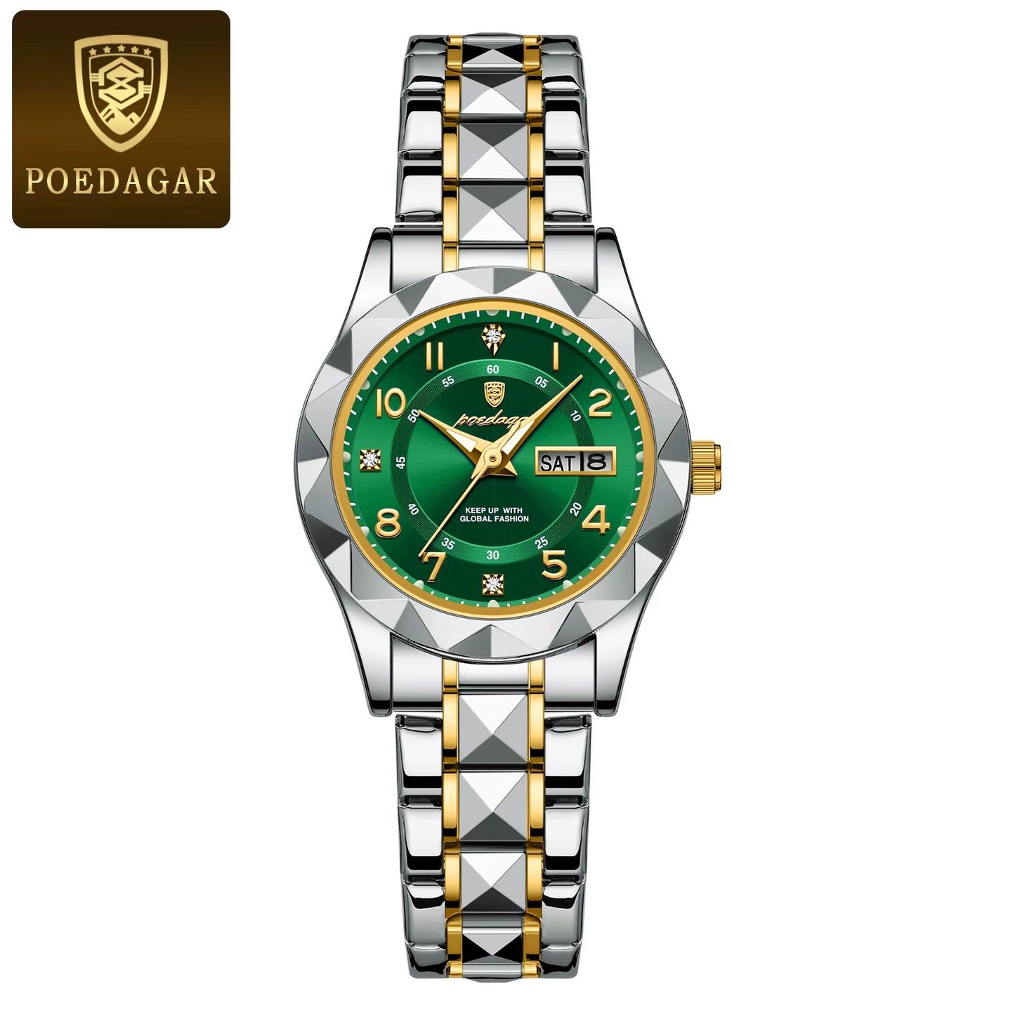 Luxury Women'S Watches Waterproof Luminous Date Week Ladies Watch for Female Quartz Stainless Steel Dress Women Watch