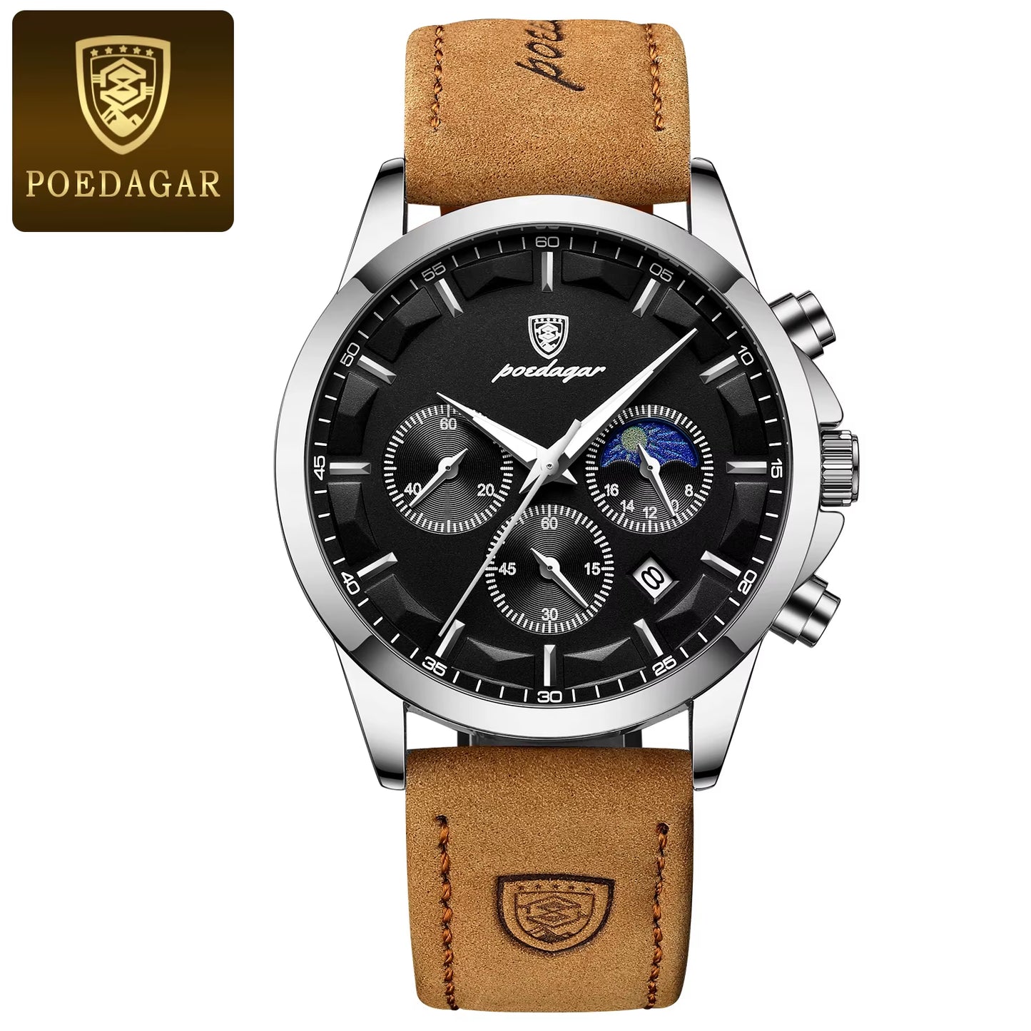 Luxury Man Wristwatch Sports Leather Men Quartz Watch Waterproof Luminous Calendar Chronograph Men'S Watches Male Clock