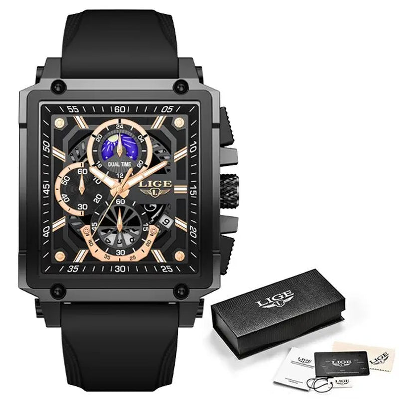 2024  Men Watches Chronograph Top Brand Luxury Silicone Sport Wristwatch Business Quartz Clock Waterproof Watch Montre Homme