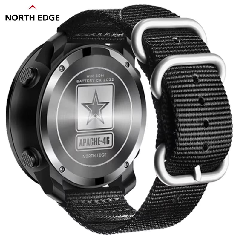 APACHE-46 Men Digital Watch Outdoor Sports Running Swimming Outdoor Sport Watches Altimeter Barometer Compass WR50M