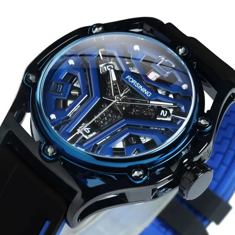 Mechanical Watches for Men Sports Calendar Hollow Dial Luminous Automatic Movement Mens Watch Relogios Masculino