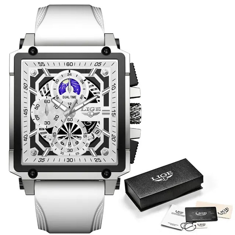 2024  Men Watches Chronograph Top Brand Luxury Silicone Sport Wristwatch Business Quartz Clock Waterproof Watch Montre Homme