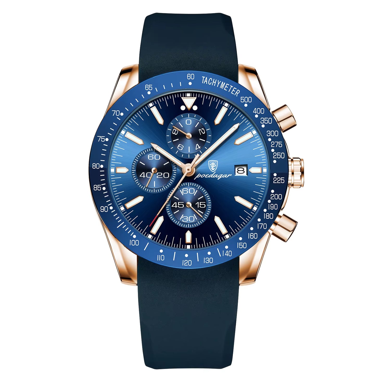 Luxury Casual Sport Watch Top Brand Creative Chronograph Silicone Strap Date Luminous Waterproof Men Watches Male Clock