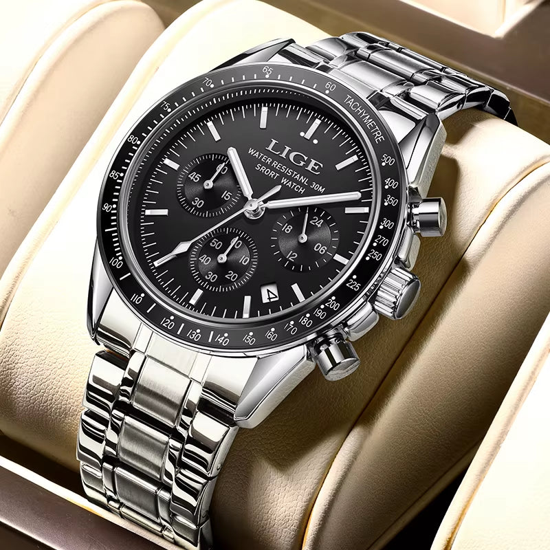 Top Brand Luxury Quartz Men'S Watches Fashion Business Waterproof Stainless Watch for Men Casual Calendar Wristwatch Clocks