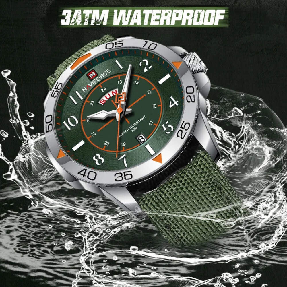Top Brand NAVIFORCE Men'S Watches Waterproof Luxury Business Casual Nylon Strap