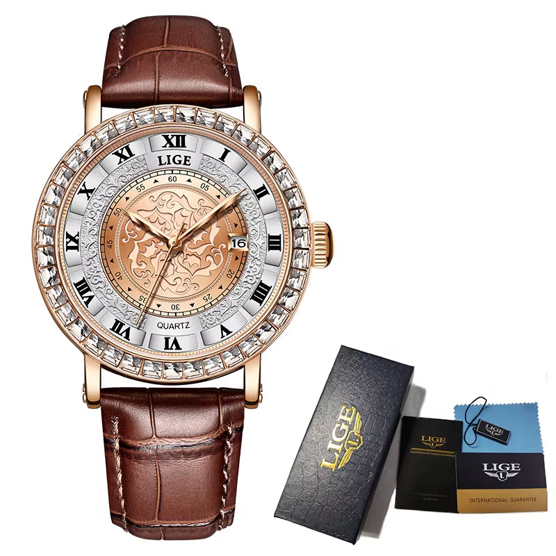 Top Luxury Fashion Vintage Watch for Women Waterproof Leather Strap Bracelet Ladies Watches Quartz Woman Clocks Reloj Mujer