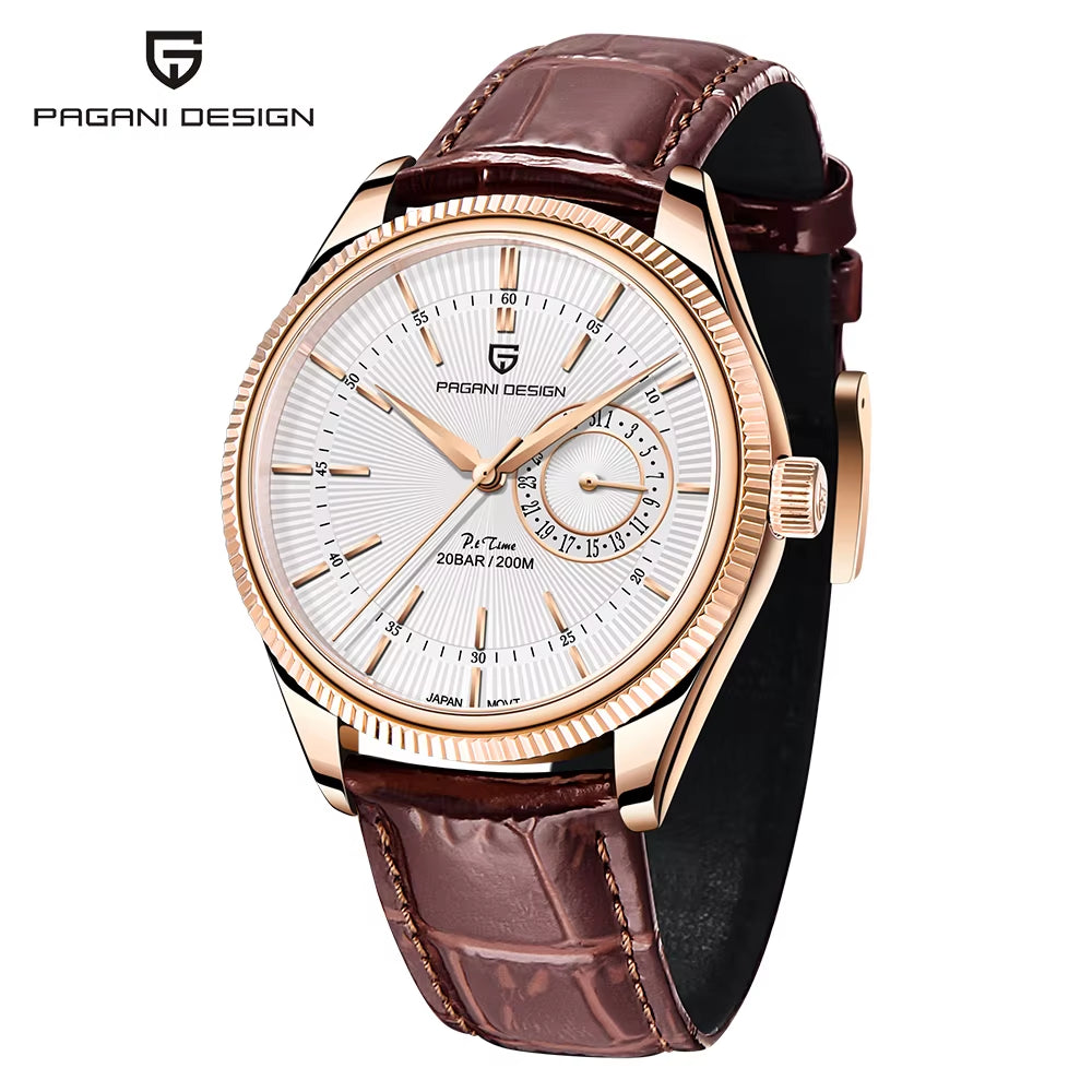 New Men Quartz Wristwatches Luxury Sapphire Glass Business Watches 200M Waterproof Stainless Steel Watch for Men