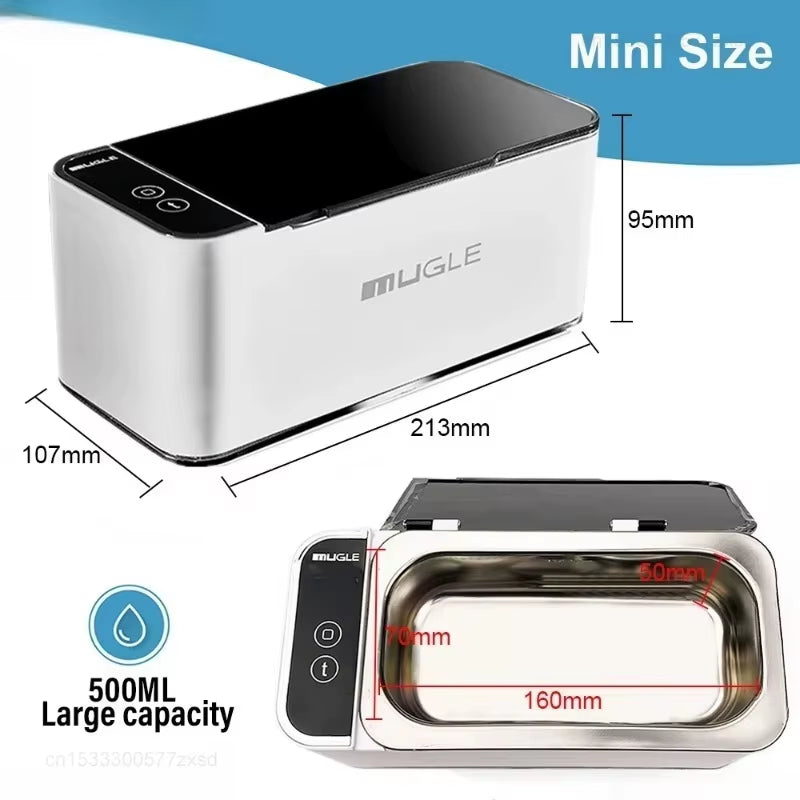 Portable Ultrasonic Cleaner 35W Ultrasonic Glasses Jewelry Cleaner 500ML Ultrasonic Cleaning Machine Ultrasound Washing Bath