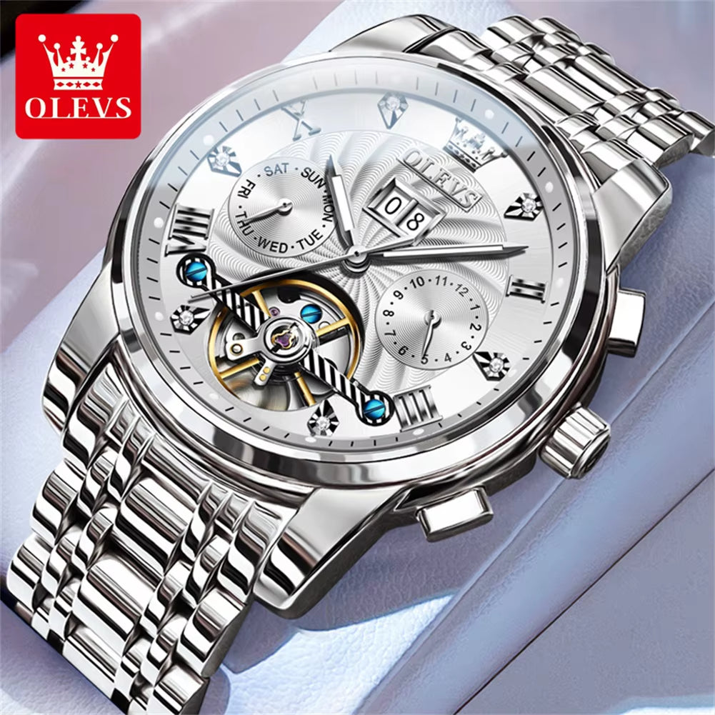 Classic Men'S Watches Tourbillon Multi-Function Full Automatic Men Watch High End Male Wristwatches