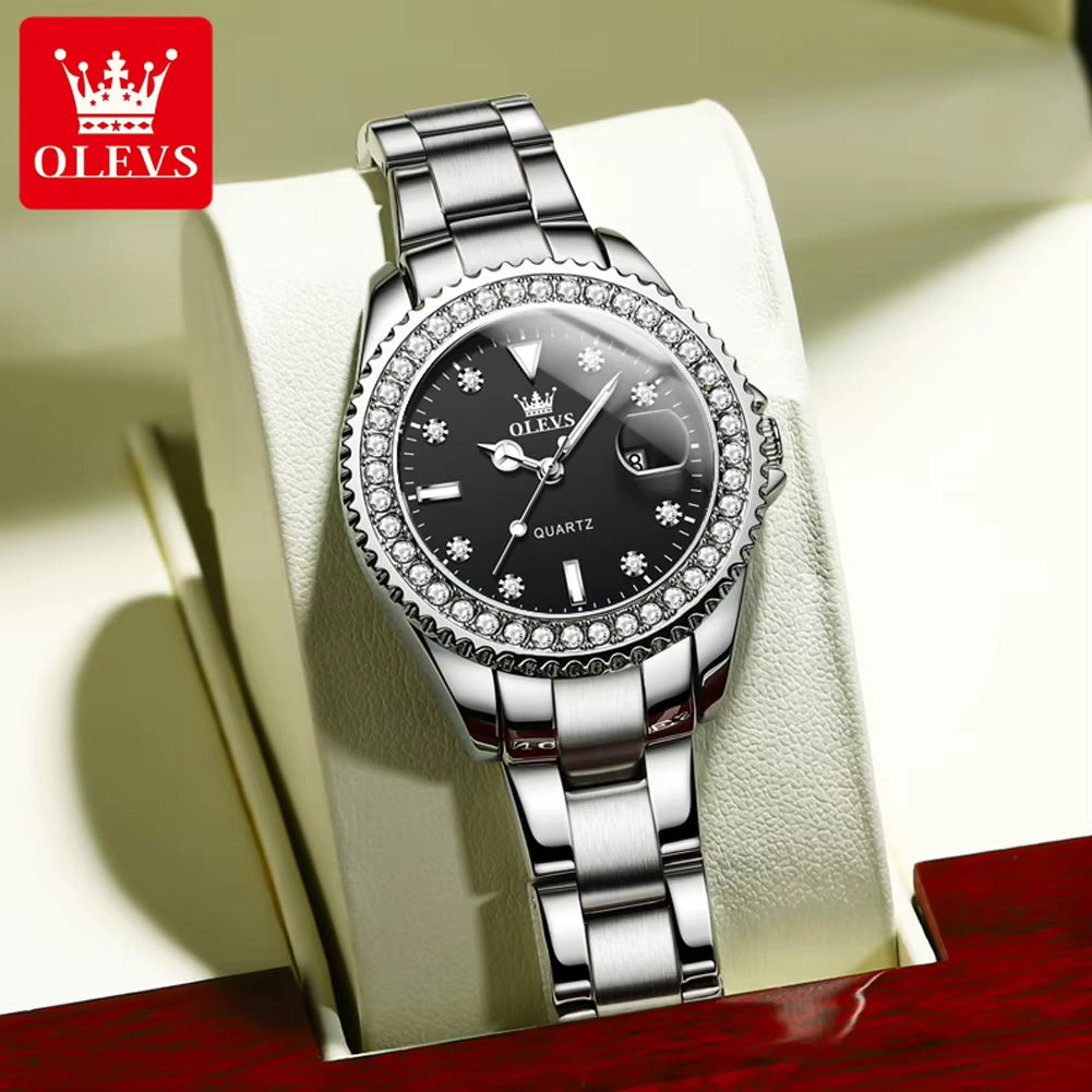 9945 Full Diamond Women'S Watches Date High Quality Elegant Ladies Watch Waterproof Quartz Wristwatch for Women Girl Watch