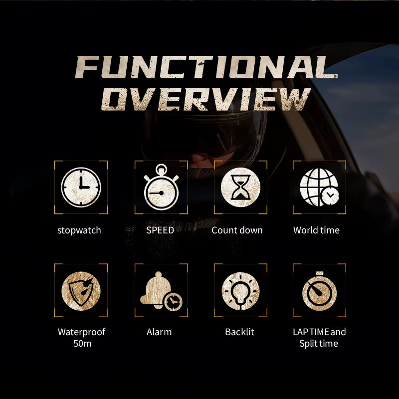 2022 HORNET Men'S Digital Watch Running Cycling Sports Watches Waterproof 50M World Time Speed Illuminator Wristwatch