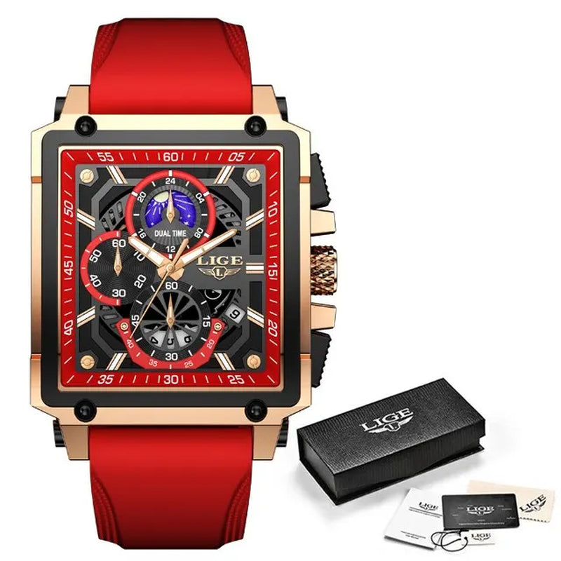 2024  Men Watches Chronograph Top Brand Luxury Silicone Sport Wristwatch Business Quartz Clock Waterproof Watch Montre Homme