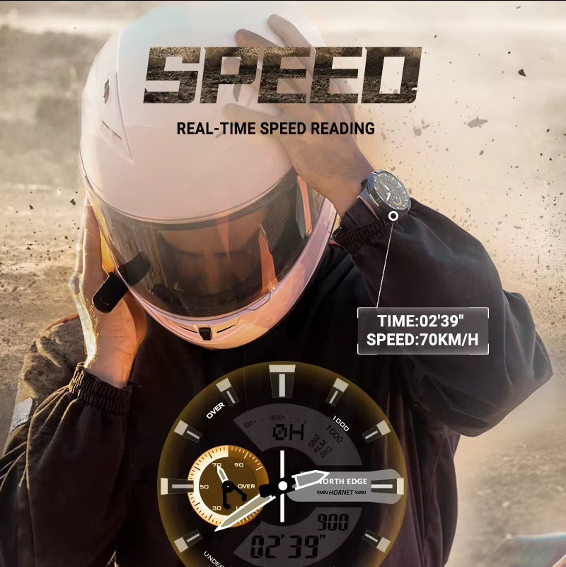 2022 HORNET Men'S Digital Watch Running Cycling Sports Watches Waterproof 50M World Time Speed Illuminator Wristwatch