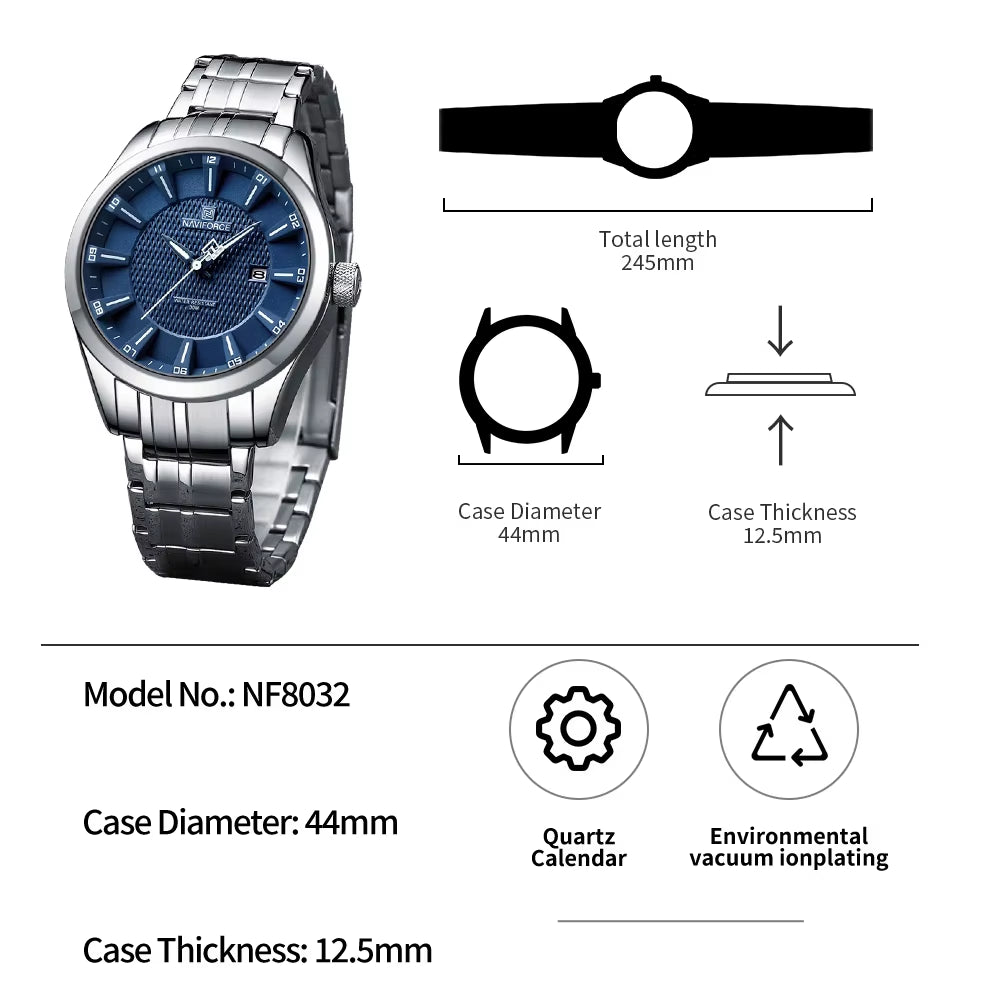 Brand Business Luxury Watch Men Clock Waterproof Luminous Quartz Stainless Steel Wristwatch Fashion Mens Watches