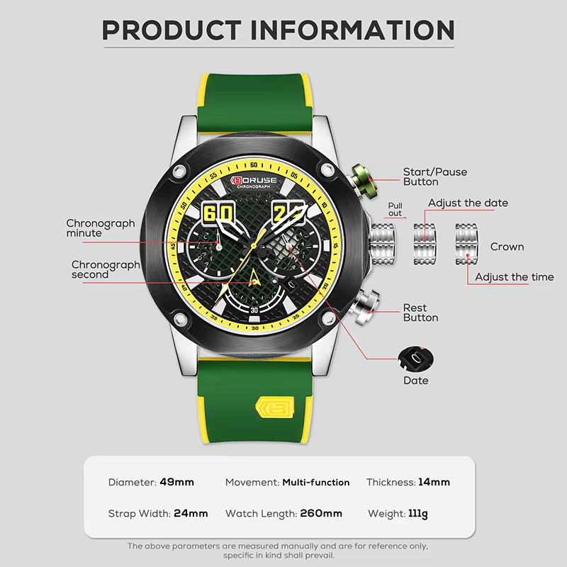 Watches for Mens Quartz Wristwatch Chronograph Mens Watches Clock Watch for Men Classic with Box Relogio Masculino