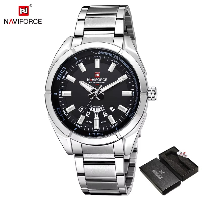 Classic Casual Watch for Men Stainless Teel Sport Waterproof Male Watches Quartz Date Display Clock Relogio Masculino