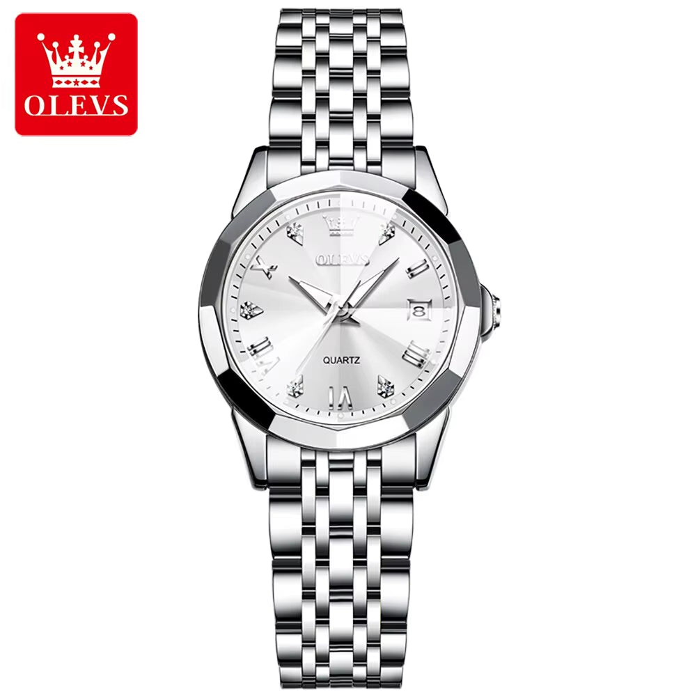 Top Brand Women'S Watches Elegant Rhombus Mirror Original Quartz Ladies Wristwatch Stainless Waterproof Diamond Wristwatch