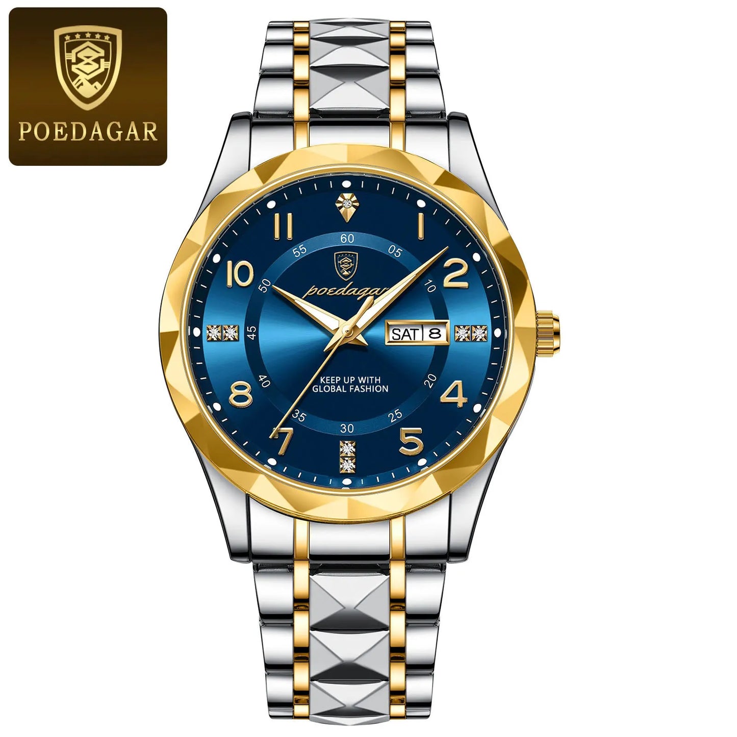 Luxury Men Quartz Watch Waterproof Date Week Luminous Wristwatch Stainless Steel Men'S Watches Male Clock Sports Reloj