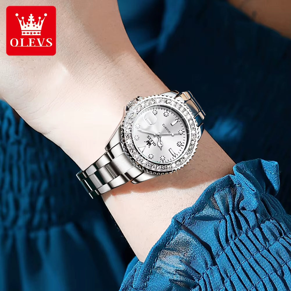 9945 Full Diamond Women'S Watches Date High Quality Elegant Ladies Watch Waterproof Quartz Wristwatch for Women Girl Watch
