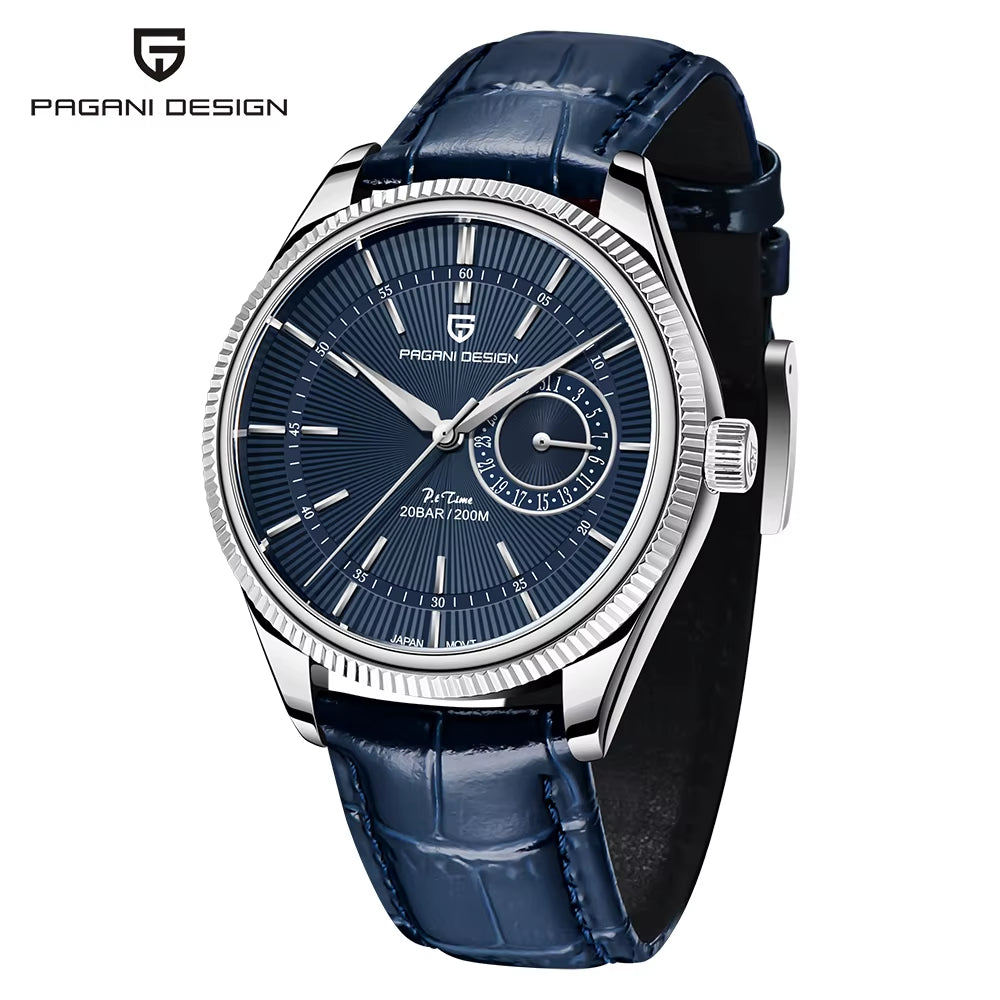 New Men Quartz Wristwatches Luxury Sapphire Glass Business Watches 200M Waterproof Stainless Steel Watch for Men