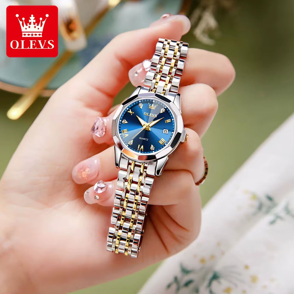 Top Brand Women'S Watches Elegant Rhombus Mirror Original Quartz Ladies Wristwatch Stainless Waterproof Diamond Wristwatch