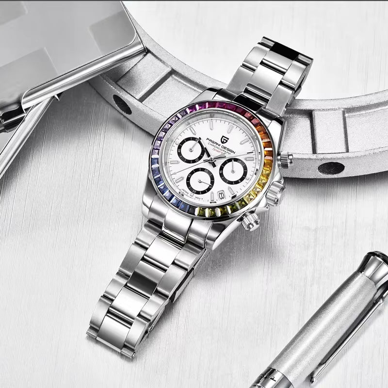 Men Watches Luxury Automatic Date Watch Men Quartz Watches for Men Brand Chronograph Japan VK63 Sapphire
