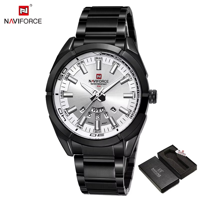 Classic Casual Watch for Men Stainless Teel Sport Waterproof Male Watches Quartz Date Display Clock Relogio Masculino