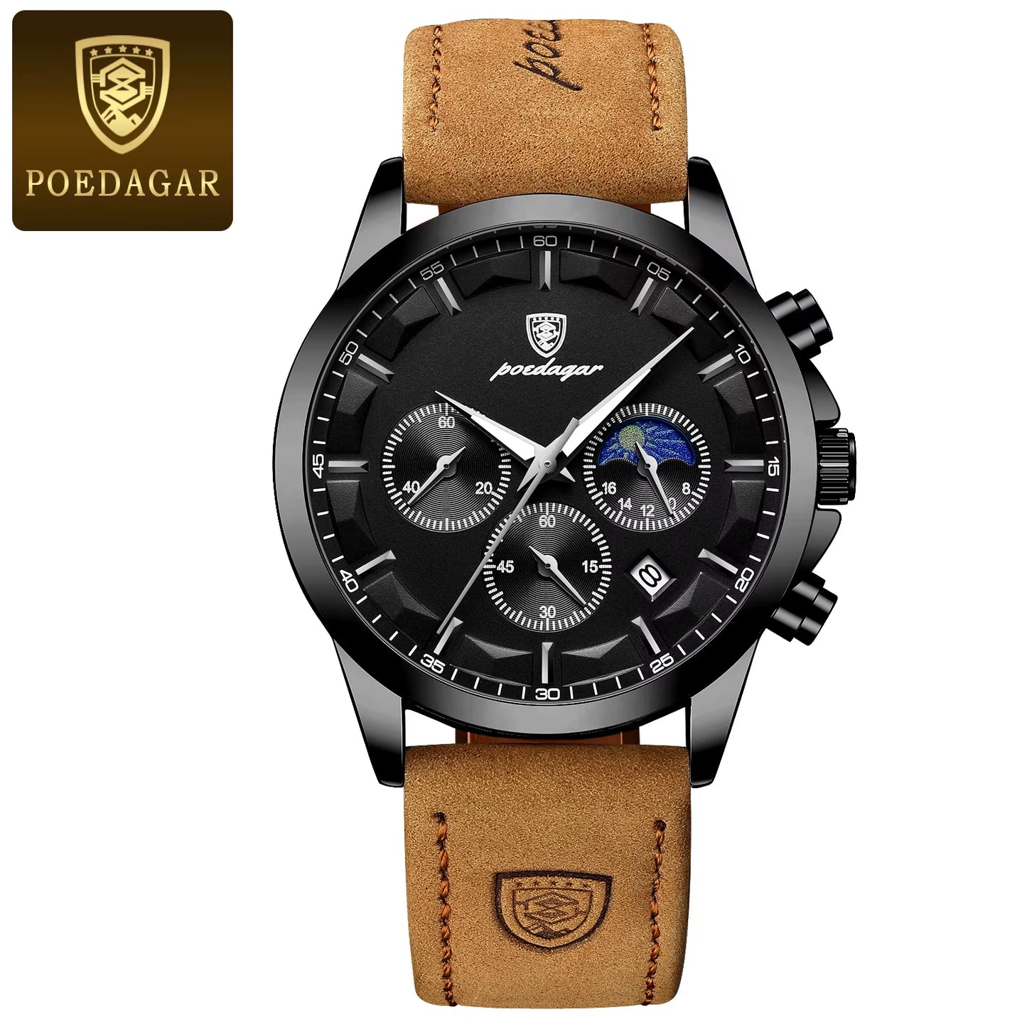 Luxury Man Wristwatch Sports Leather Men Quartz Watch Waterproof Luminous Calendar Chronograph Men'S Watches Male Clock